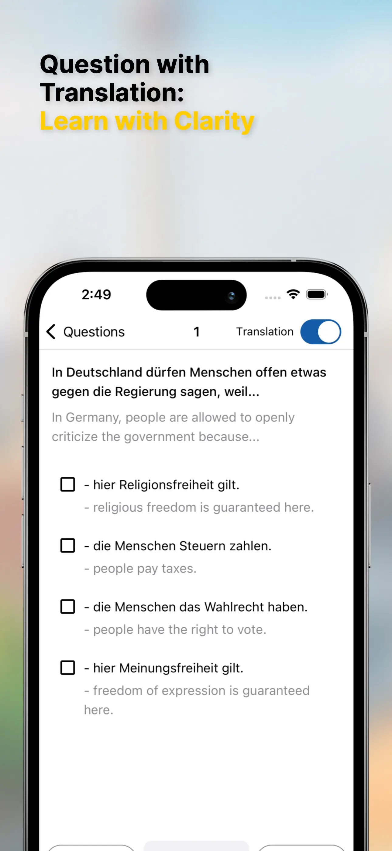 Leben in Deutschland Test screenshot 6